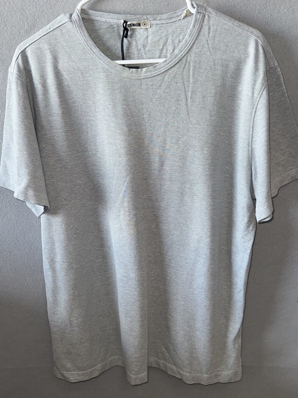Buck Mason Linen Pique Classic Tee Silver Blue Sz Medium MSRP $78 NWT [CA17]